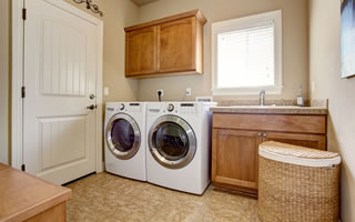 Custom Rolling Shelves and Drawers For Laundry Room Storage