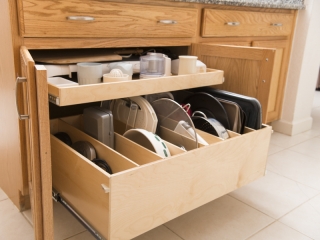 Roll Out Shelving With Dividers For Organizing