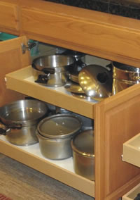 Roll Out Shelving For Pots, Pans And Other Heavy Items.